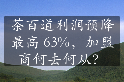 茶百道利润预降最高 63%，加盟商何去何从？