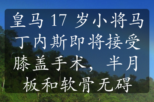 皇马 17 岁小将马丁内斯即将接受膝盖手术，半月板和软骨无碍