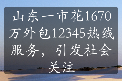 山东一市花1670万外包12345热线服务，引发社会关注