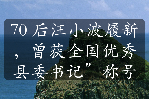 70 后汪小波履新，曾获全国优秀县委书记”称号