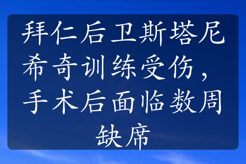 拜仁后卫斯塔尼希奇训练受伤，手术后面临数周缺席