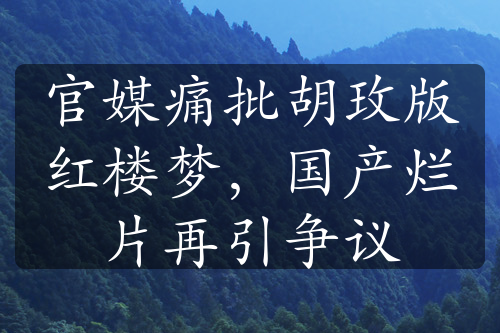 官媒痛批胡玫版红楼梦，国产烂片再引争议