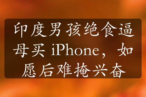 印度男孩绝食逼母买 iPhone，如愿后难掩兴奋