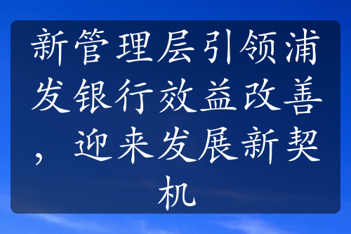 新管理层引领浦发银行效益改善，迎来发展新契机