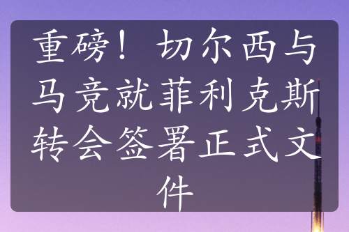 重磅！切尔西与马竞就菲利克斯转会签署正式文件