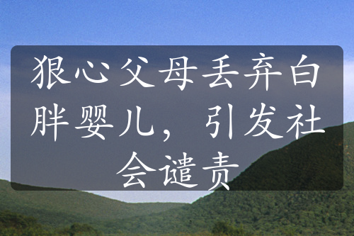 狠心父母丢弃白胖婴儿，引发社会谴责