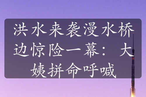 洪水来袭漫水桥边惊险一幕：大姨拼命呼喊