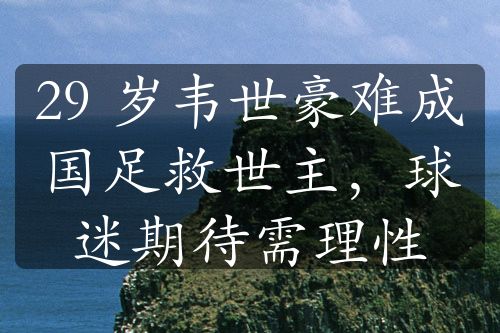 29 岁韦世豪难成国足救世主，球迷期待需理性