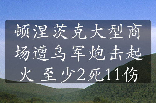 顿涅茨克大型商场遭乌军炮击起火 至少2死11伤