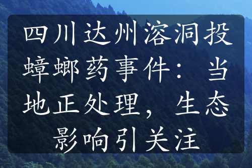 四川达州溶洞投蟑螂药事件：当地正处理，生态影响引关注