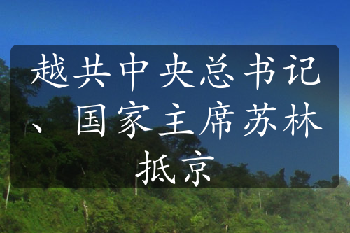 越共中央总书记、国家主席苏林抵京