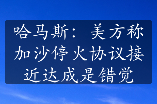 哈马斯：美方称加沙停火协议接近达成是错觉